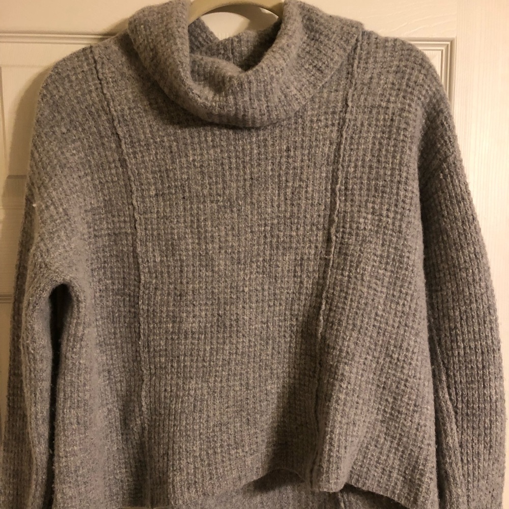 Free People Waffle Knit Turtleneck Sweater